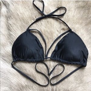 Halter neck cutout triangle bikini top